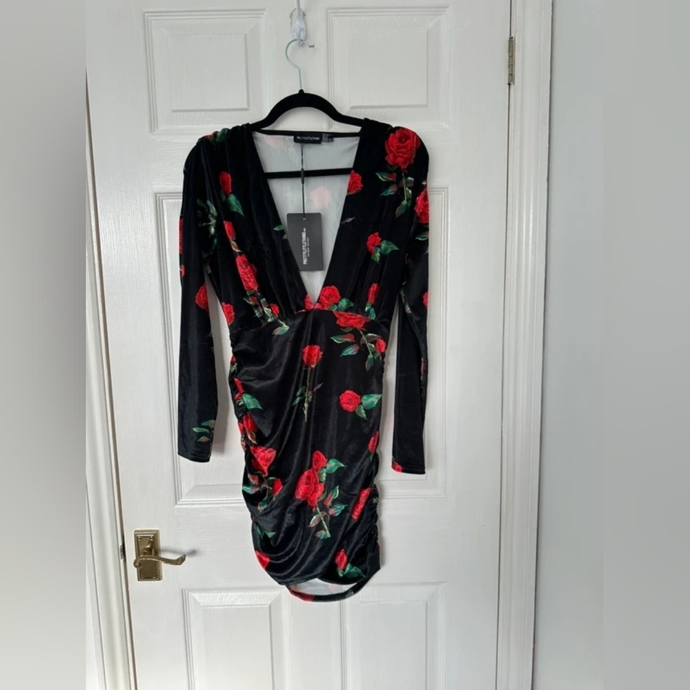 Black and Red Floral Dress